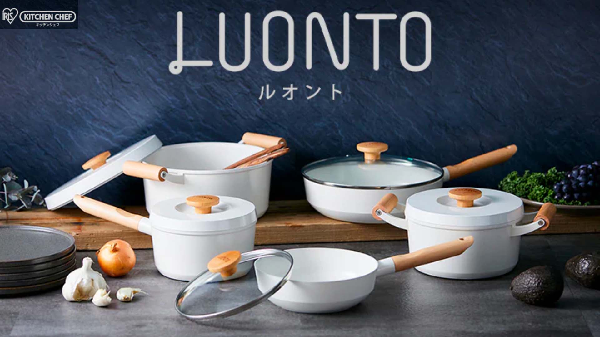 Bộ nồi chảo LUO-SE10 10 món Iris KITCHEN CHEF Bo-noi-chao-Iris-Ohyama-LUO-SE10