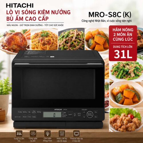 Lò vi sóng 3D Hitachi MRO-S8C 31L Kiêm nướng & Bù ẩm Huong-dan-su-dung-Lo-vi-song-Hitachi-MRO-S8C